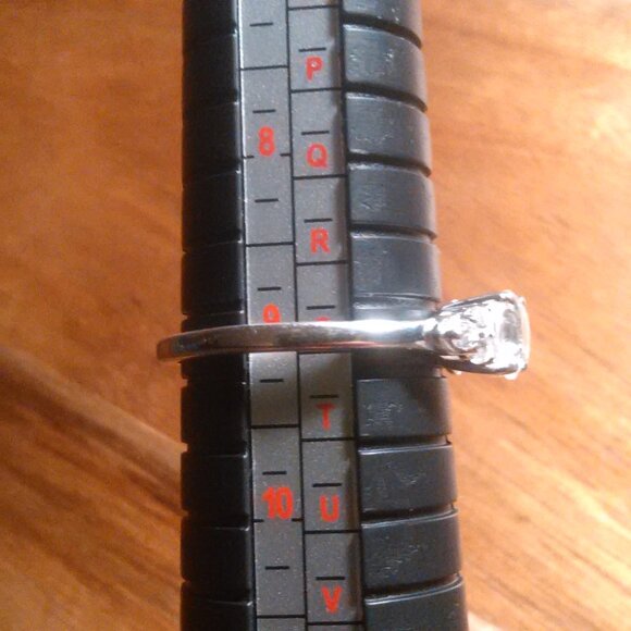 Lab Created White Sapphire Sterling Silver Radiant Promise Ring (Size 9) - Picture 3 of 16